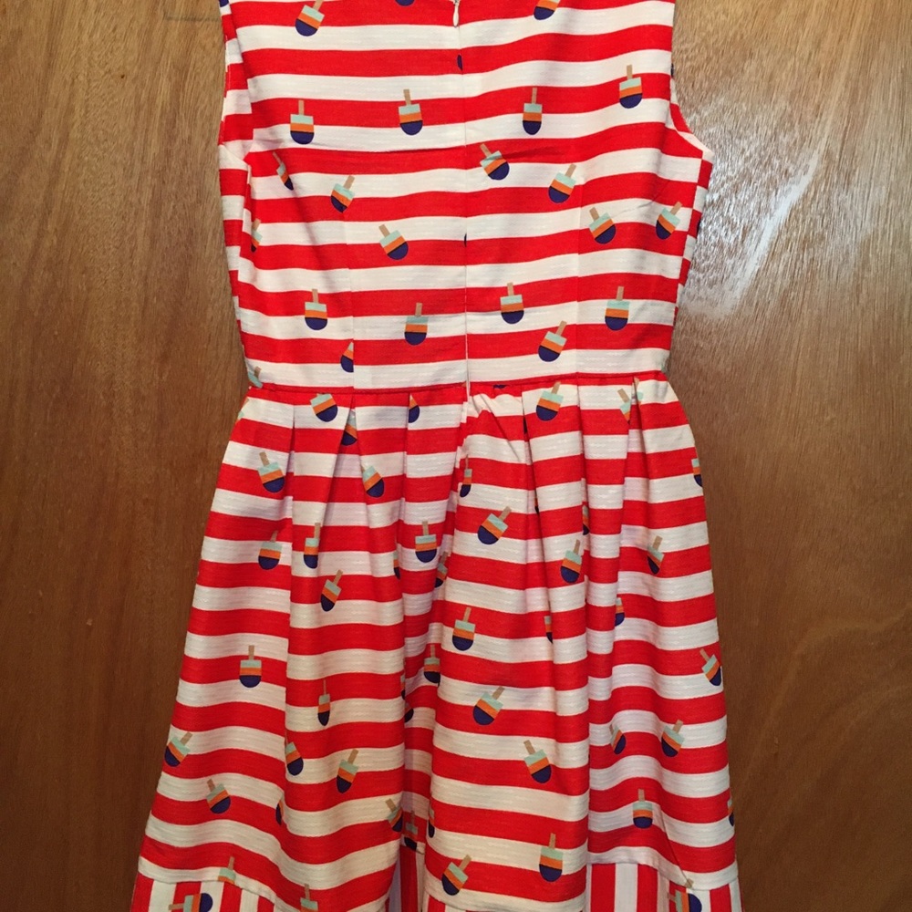 Kling Red & White Stripe summer dress with colorful popsicle print retro pinup - Picture 13 of 16